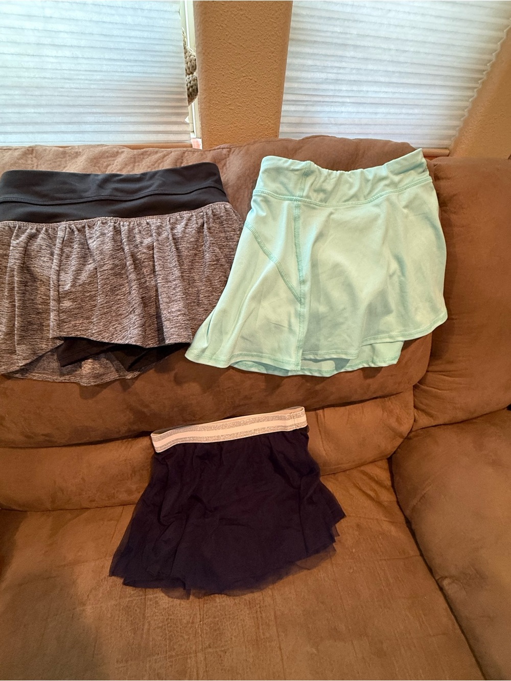 Eddie Bauer Girls Athletic Skort Set - Gray, Mint, Navy Skirt